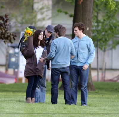  Lily and Sam Claflin filming "Love, Rosie" in Toronto, Canada (May 16th 2013)