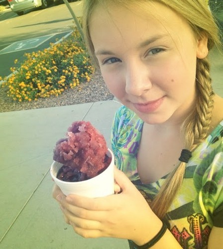  Anna eating snow cone
