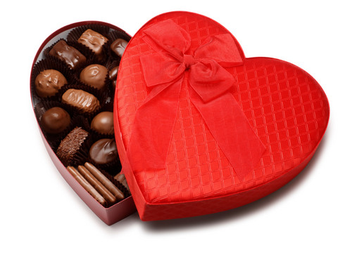  Chocolates in cœur, coeur box