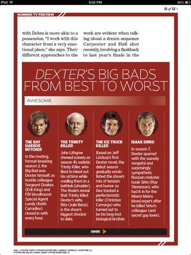 Dexter - Season 8 - EW Magazine Scans 