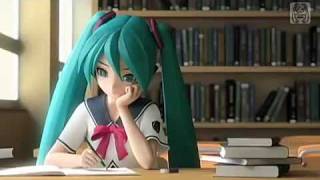 Hatsune Miku studying