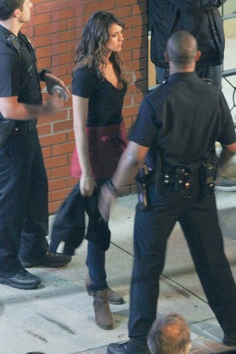  Nina on set of "Let's Be Cops" (June 7)