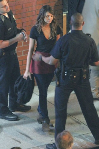  Nina on set of "Let's Be Cops" (June 7)