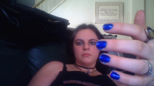  my 슈퍼맨 blue nail polish