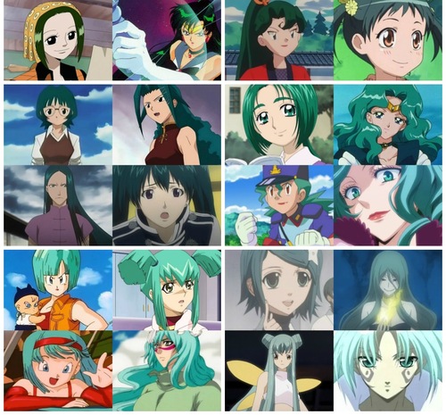  Green/Turquoise Haired জীবন্ত Characters
