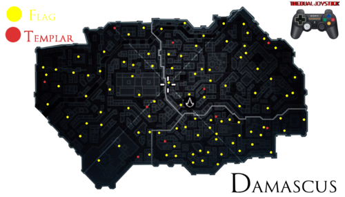  Assassin's Creed Damascus Flags & Templars locations map
