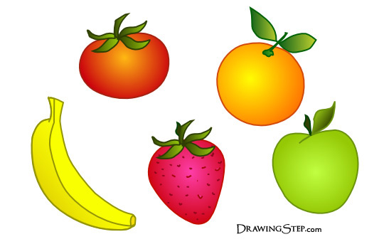 Cute and Colorful Fruits in Cartoon