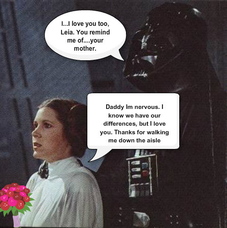  Leia's wedding, she and Vader