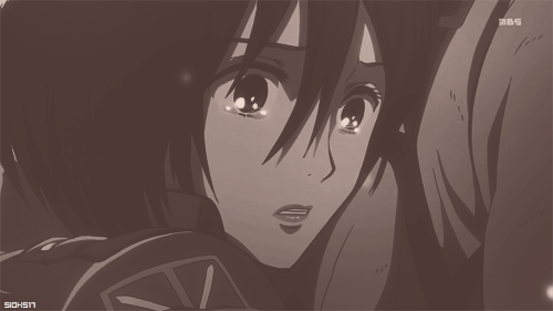 Mikasa crying