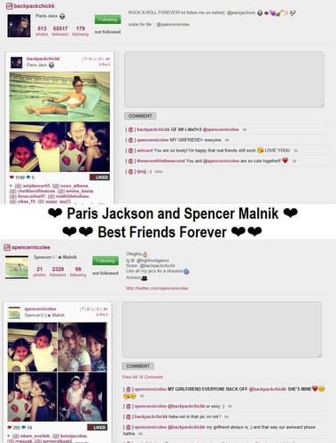 Paris Jackson and her best friend Spencer Malnik on instagram cute 2012 ♥♥