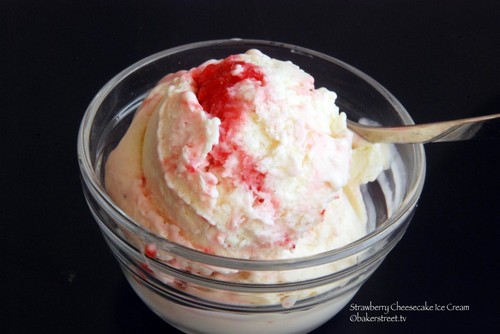  Red and Cream fresa Cheesecake helado