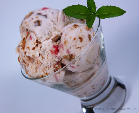 Red and Cream Strawberry Cheesecake Ice-Cream
