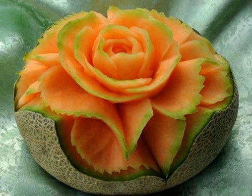  melon rose carving