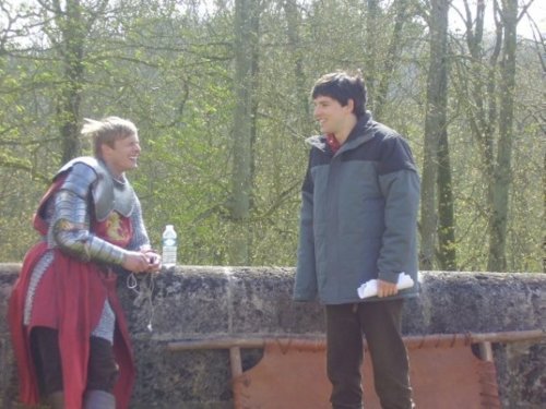B&C on set of Merlin