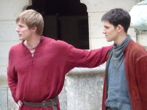 B&C on set of Merlin