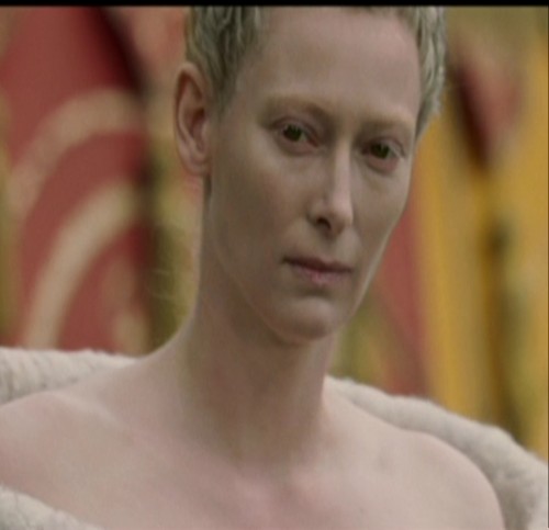  Jadis gives Edmund and Peter a dirty look as she walks by.