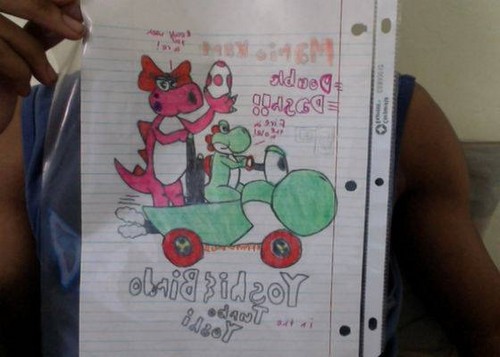  Yoshi and Birdo Mario Kart Double Dash drawing