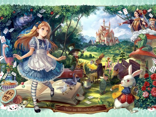  Alice in Wonderland karatasi la kupamba ukuta