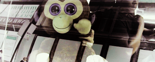 Gaga & her stuffed monkey in NYC