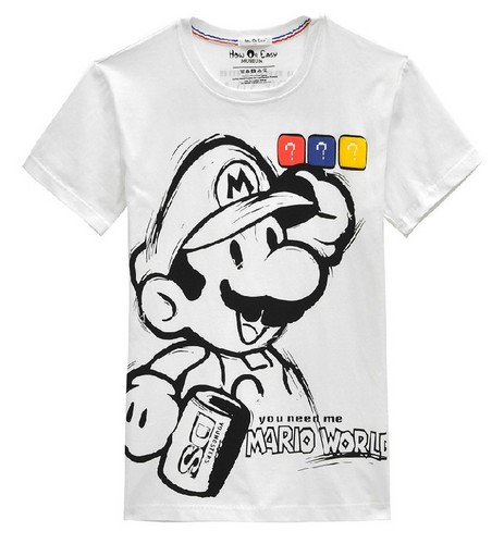  Super Mario logo funny t camisa