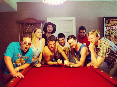  Josh playing pool with friends