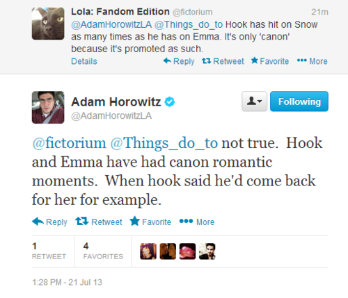  Adam: 'Emma and Hook have had canon romantic moments'