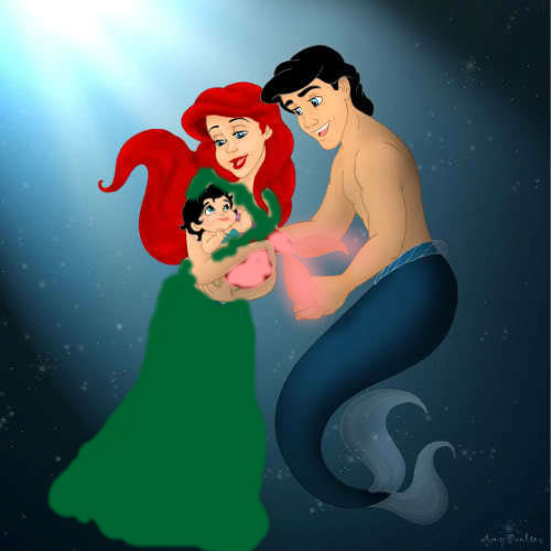  human Ariel and merman Eric