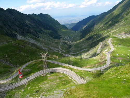  Transfagarasan road cable car Carpathian mountains Romania