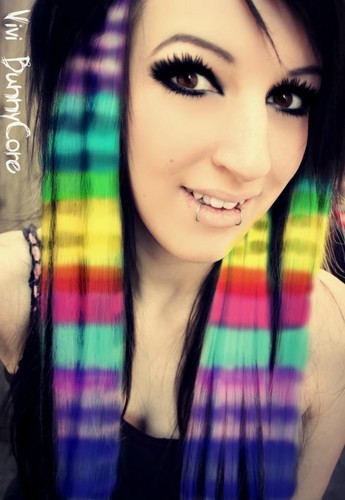  Vivi Bunnycore colorful arco iris, arco-íris hair