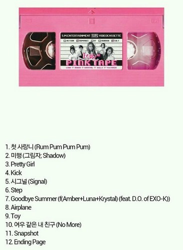  एफ(एक्स) ~ 'Pink Tape' Tracklist