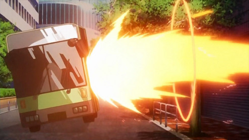  火災, 火 hit the bus!