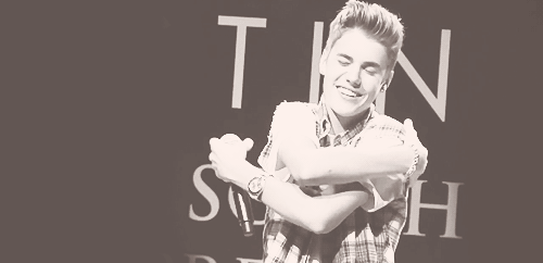  Justin Hugging Himself!