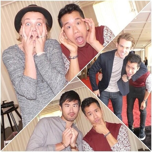  Kevin, Jamie and Godfrey [Just Jared]