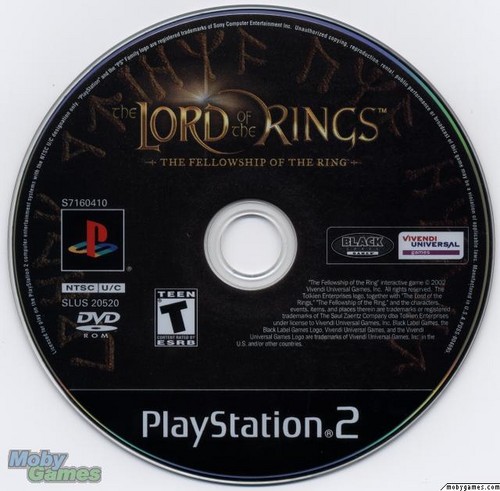  LOTR: Fellowship of the Ring - PS2 game disc