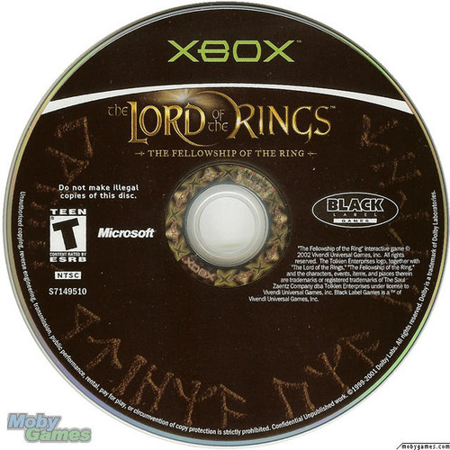  LOTR: Fellowship of the Ring - Xbox game disc
