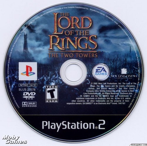  LOTR: The Two Towers - PS2 game disc