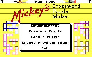  Mickey's Crossword Puzzle Maker
