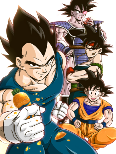  Vegeta, Bardock, Turles and Goku