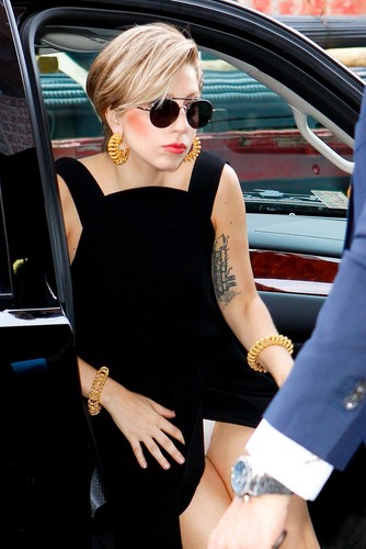 Gaga Arriving at Z100 Studios (Aug. 19)