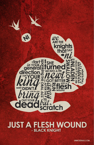  Monty 蟒蛇, python and the Holy Grail Inspired Quote Poster