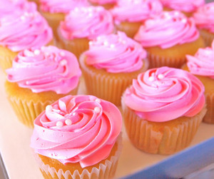  粉, 粉色 纸杯蛋糕 ♥