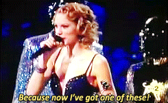 Taylor Swift accepting her VMA for Best Female Video