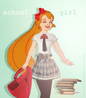 Thumbelina as Schoolgirl