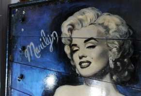  A Custom-Made Painted Dresser With Marylin's Picture