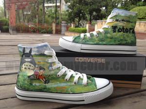  Totoro 匡威 cartoon shoes hand painted shoes