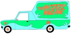  Yugo Poly painted to look like The Mystery Machine
