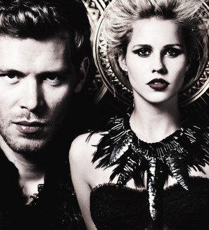  Claire Holt and Joseph morgan as Klaus and Rebecah Mikaelson