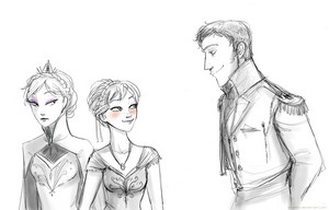 Elsa, Anna and Hans