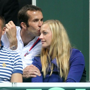 Kvitova and Stepanek kisses in the stands