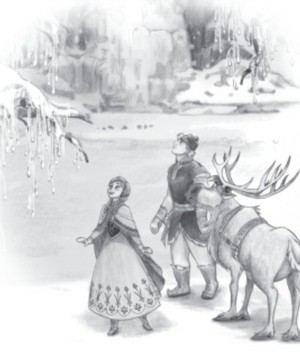  Official frozen Illustration - Kristoff, Anna and Sven